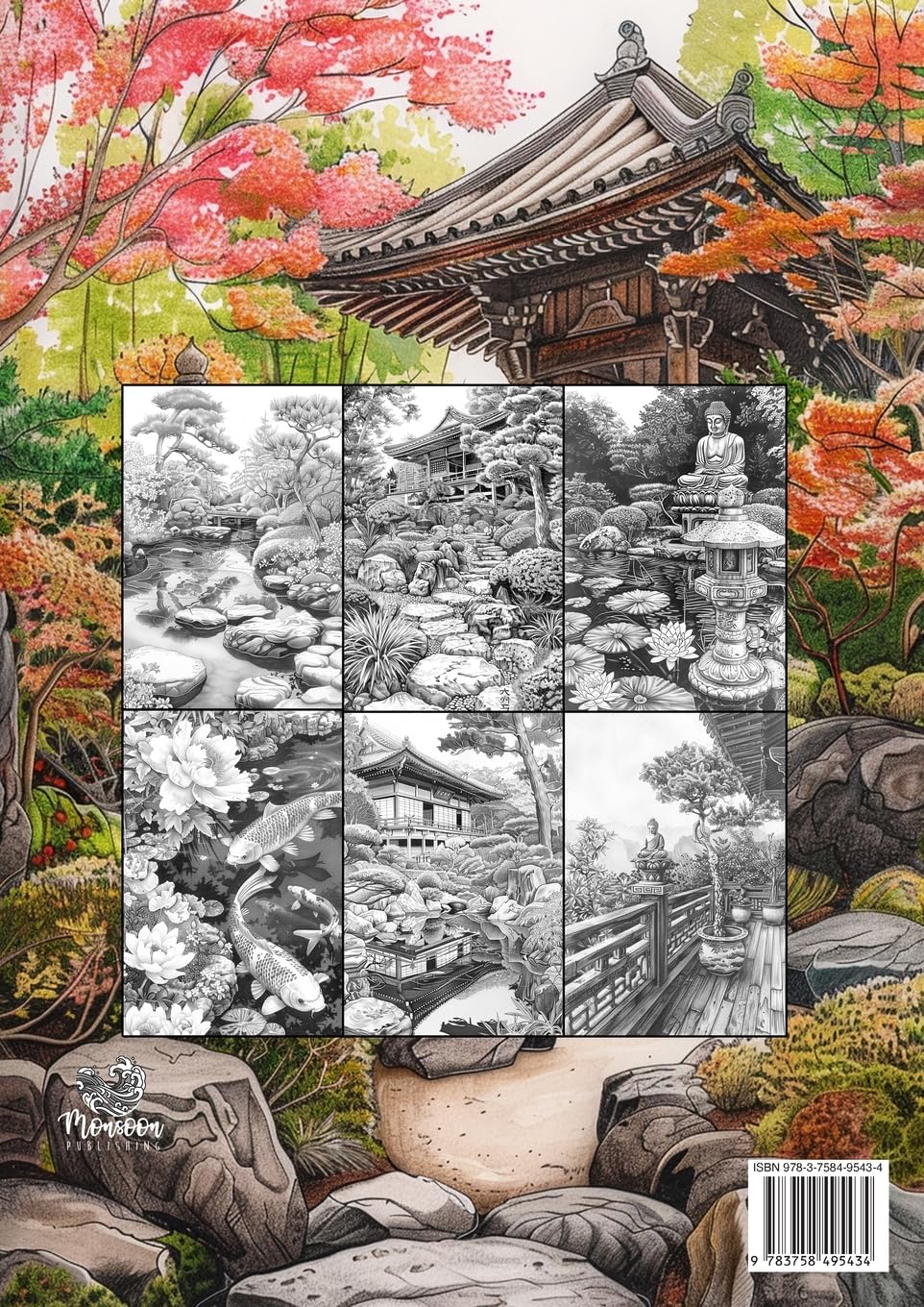 Zen Garden Japan Coloring Book for Adults