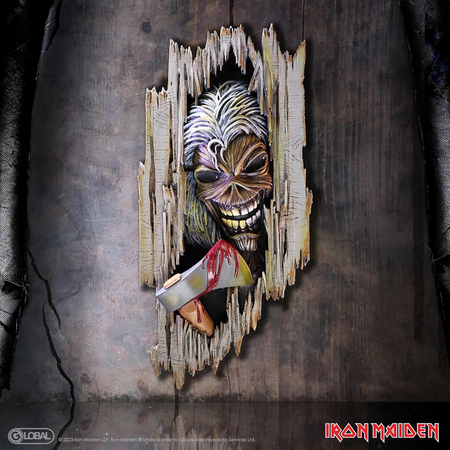Nemesis Now Iron Maiden Killers Wandschild, 30,5 cm, Harz, cremefarben, offizielles Iron Maiden Merchandise, Killers Album, Wanddekoration, Iron Maiden Home Decor, gegossen aus feinstem Harz