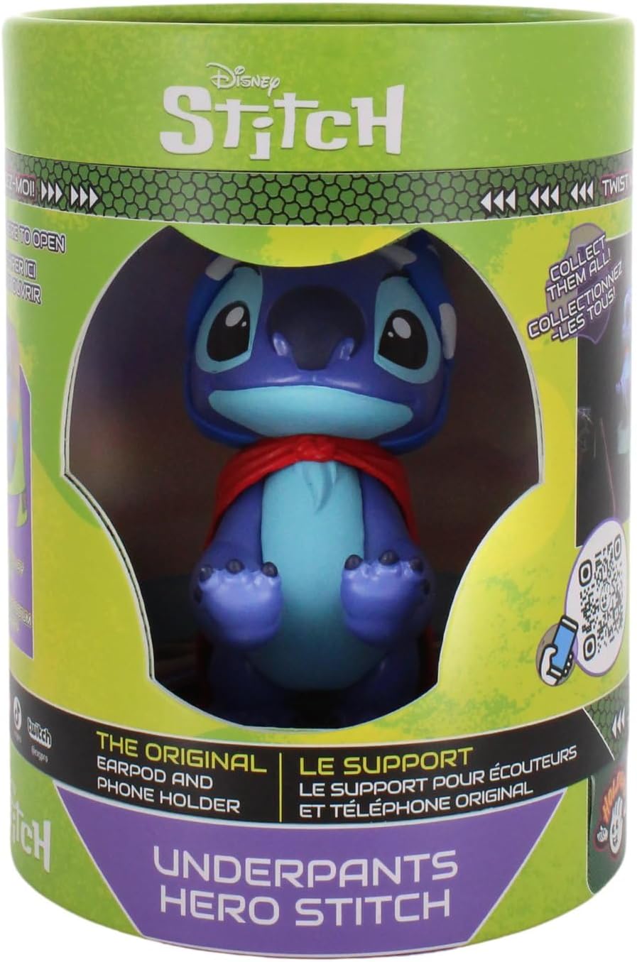 Cable Guys Holdem - 'Underpants Hero' Stitch Collectible Small Tech Accessories & Phone Holder/Stand (iPhone, Samsung, Earbuds, Earphones