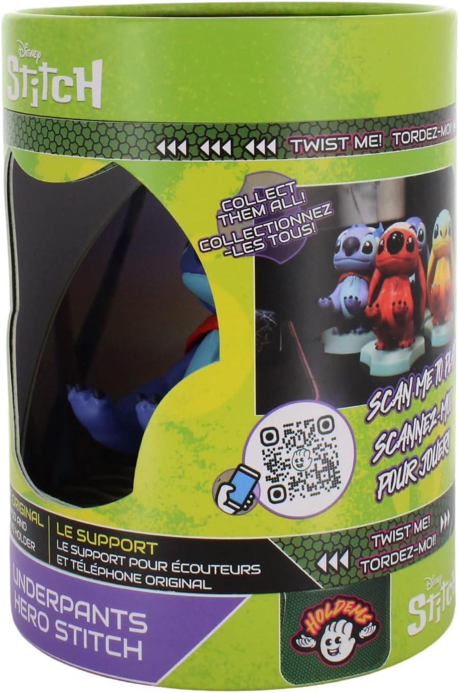 Cable Guys Holdem - 'Underpants Hero' Stitch Collectible Small Tech Accessories & Phone Holder/Stand (iPhone, Samsung, Earbuds, Earphones