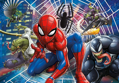 Clementoni 20250 Supercolor Spiderman – Puzzle 30 Teile ab 3 Jahren, buntes Kinderpuzzle mit besonderer Leuchtkraft & Farbintensität, Geschicklichkeitsspiel für Kinder