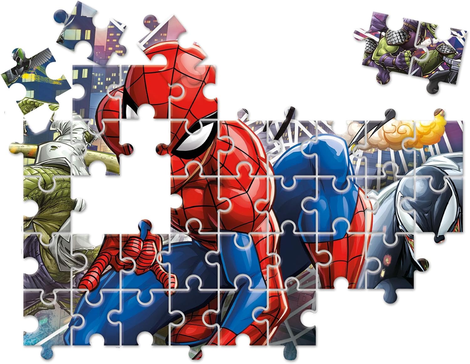 Clementoni 20250 Supercolor Spiderman – Puzzle 30 Teile ab 3 Jahren, buntes Kinderpuzzle mit besonderer Leuchtkraft & Farbintensität, Geschicklichkeitsspiel für Kinder