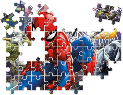 Clementoni 20250 Supercolor Spiderman – Puzzle 30 Teile ab 3 Jahren, buntes Kinderpuzzle mit besonderer Leuchtkraft & Farbintensität, Geschicklichkeitsspiel für Kinder
