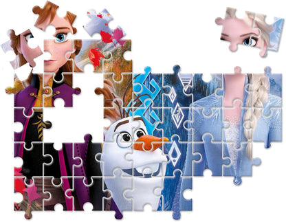 Clementoni 20251 Supercolor Frozen 2 – Puzzle 30 Teile ab 3 Jahren, buntes Kinderpuzzle mit besonderer Leuchtkraft & Farbintensität, Geschicklichkeitsspiel für Kinder Einheitsgröße
