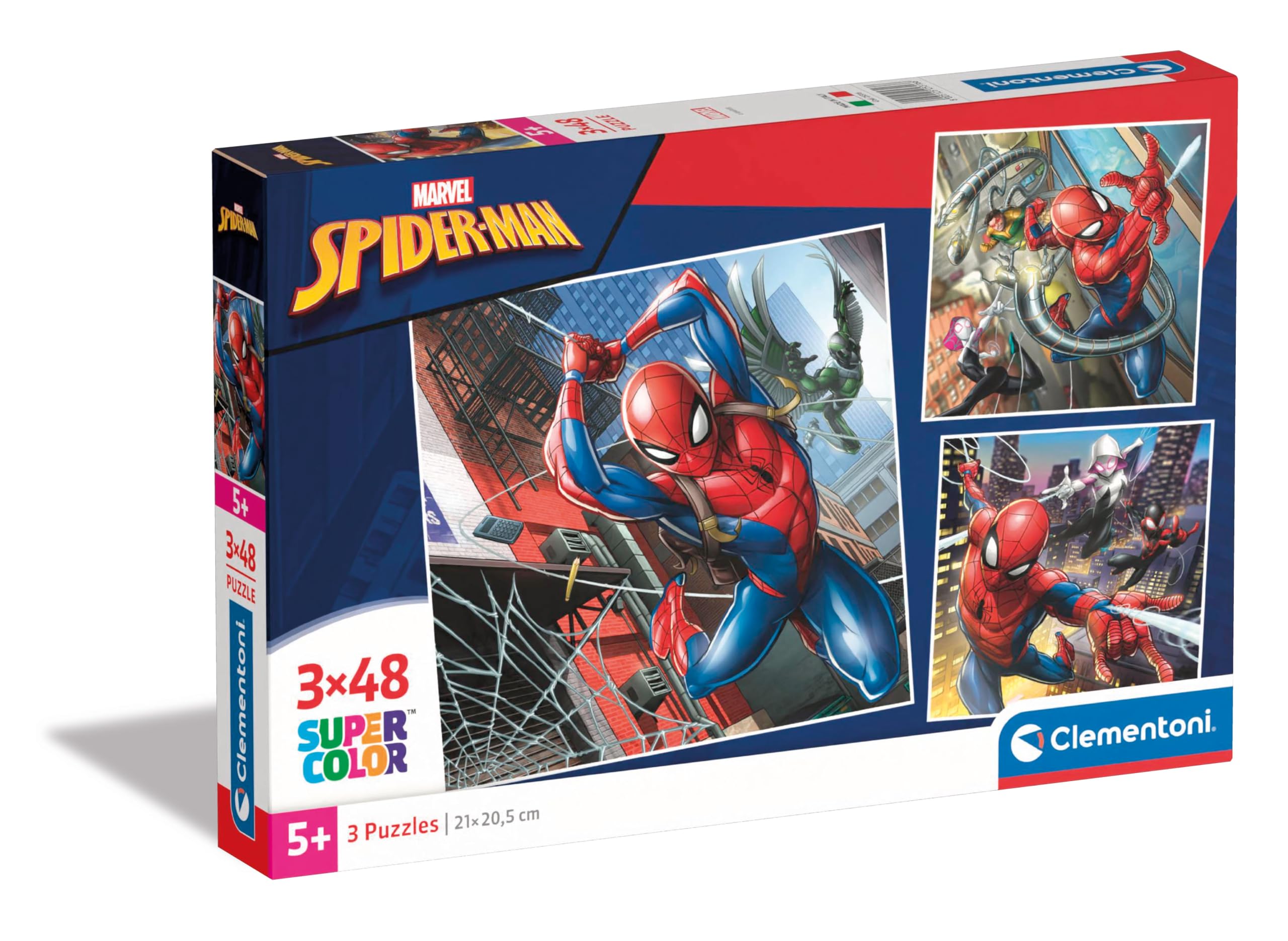 Clementoni Puzzel Square Marvel Spiderman 3 Puzzel Met 48 Stukjes - Supercolor Puzzel Voor Kinderen, Gemaakt In Italië 25316