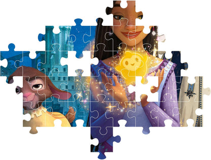 Clementoni 27148 Disney Wish Jigsaw 104 Pieces-Supercolor Children 6-8 Years, Cartoon, Gift for Boy/Girls, Puzzle for Kids, Made in Italy, Multicolor