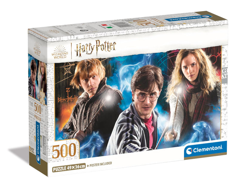 Clementoni 35535 Harry Potter Jigsaw 500 Pieces-Poster Included, Puzzle for Adults 14-99 Years, Gift for Men/Women, Hogwarts, Made in Italy, Multicolor