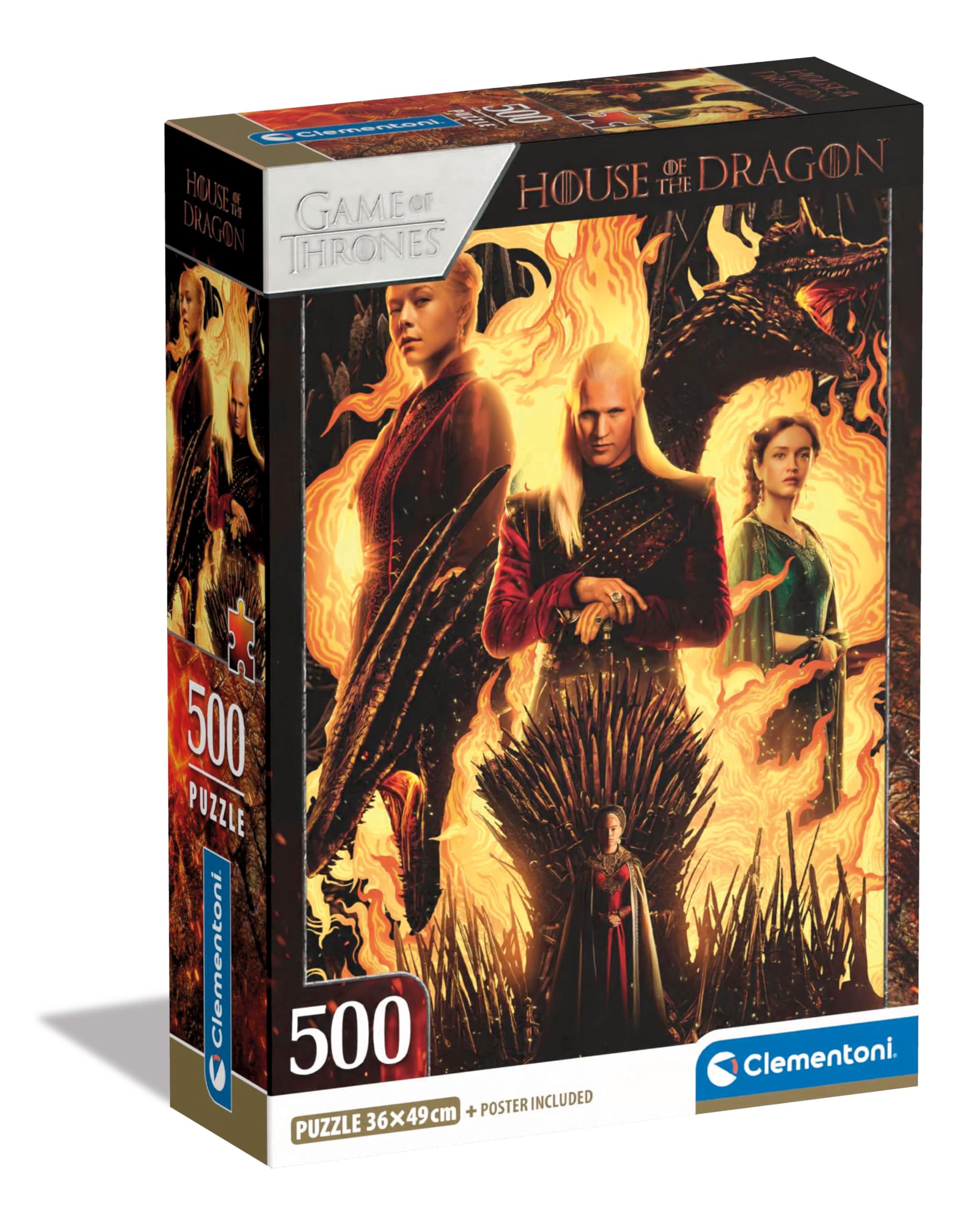 Clementoni 35548 Jigsaw Cube House of Dragon 500 Pieces-Compact Box-Puzzle for Adults 14-99 Years, Gift for Men/Women, Made in Italy, multicolor