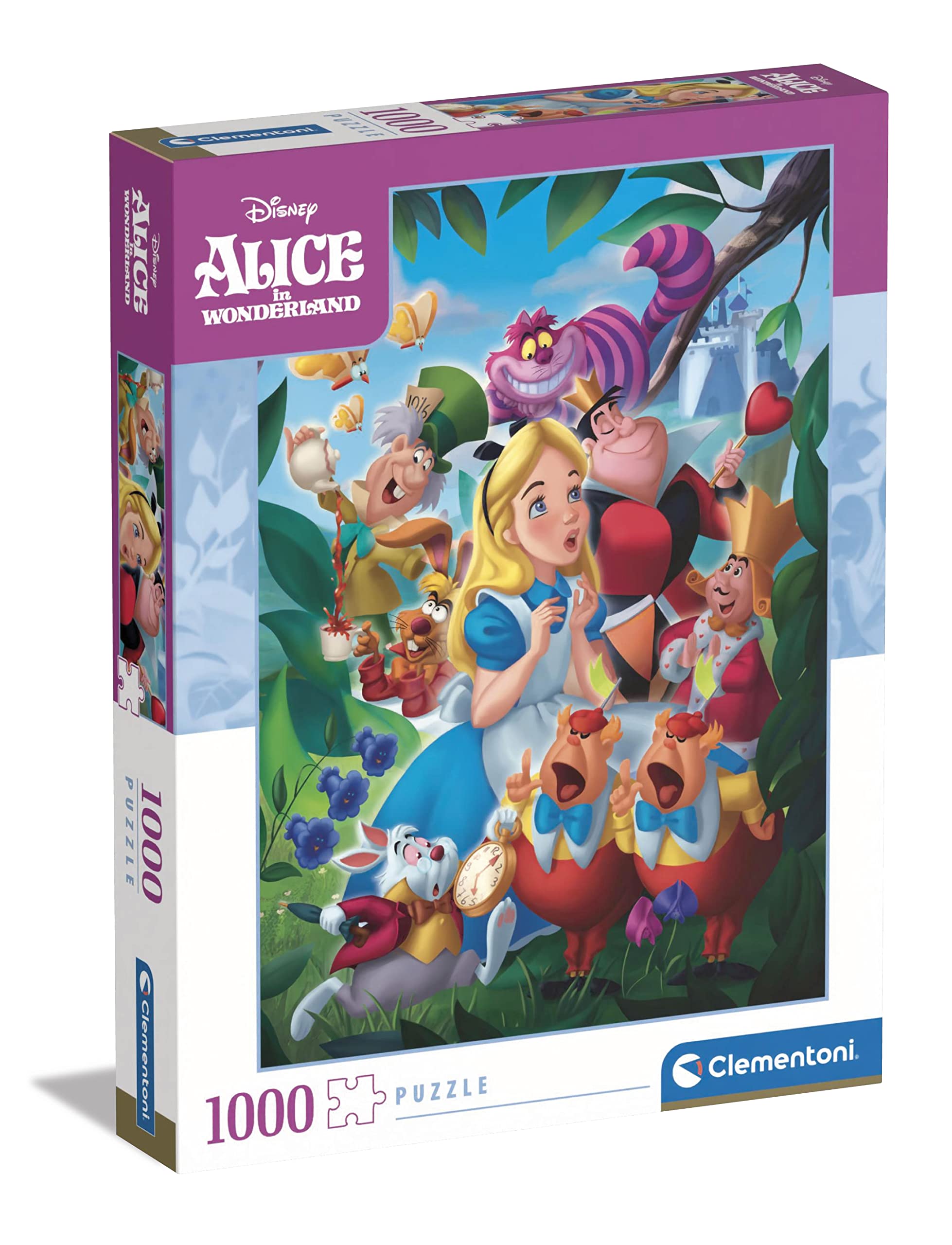 Clementoni 39673 Disney Alice in Wonderland-1000 Pieces-Adult Jigsaw Puzzles, Made in Italy, Multi-Coloured