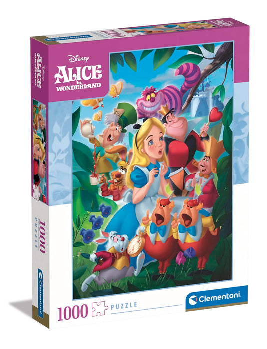 Clementoni 39673 Disney Alice in Wonderland-1000 Pieces-Adult Jigsaw Puzzles, Made in Italy, Multi-Coloured