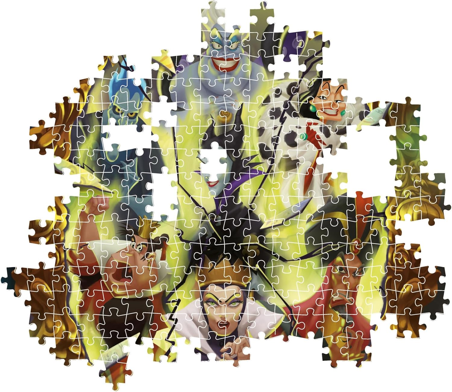 Clementoni 39812 Disney Jigsaw Villains 1000 Pieces-Puzzle for Adults 14-99 Years, Poster Included, Gift for Men/Women, Made in Italy, Multicolor