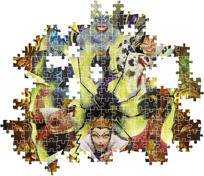 Clementoni 39812 Disney Jigsaw Villains 1000 Pieces-Puzzle for Adults 14-99 Years, Poster Included, Gift for Men/Women, Made in Italy, Multicolor