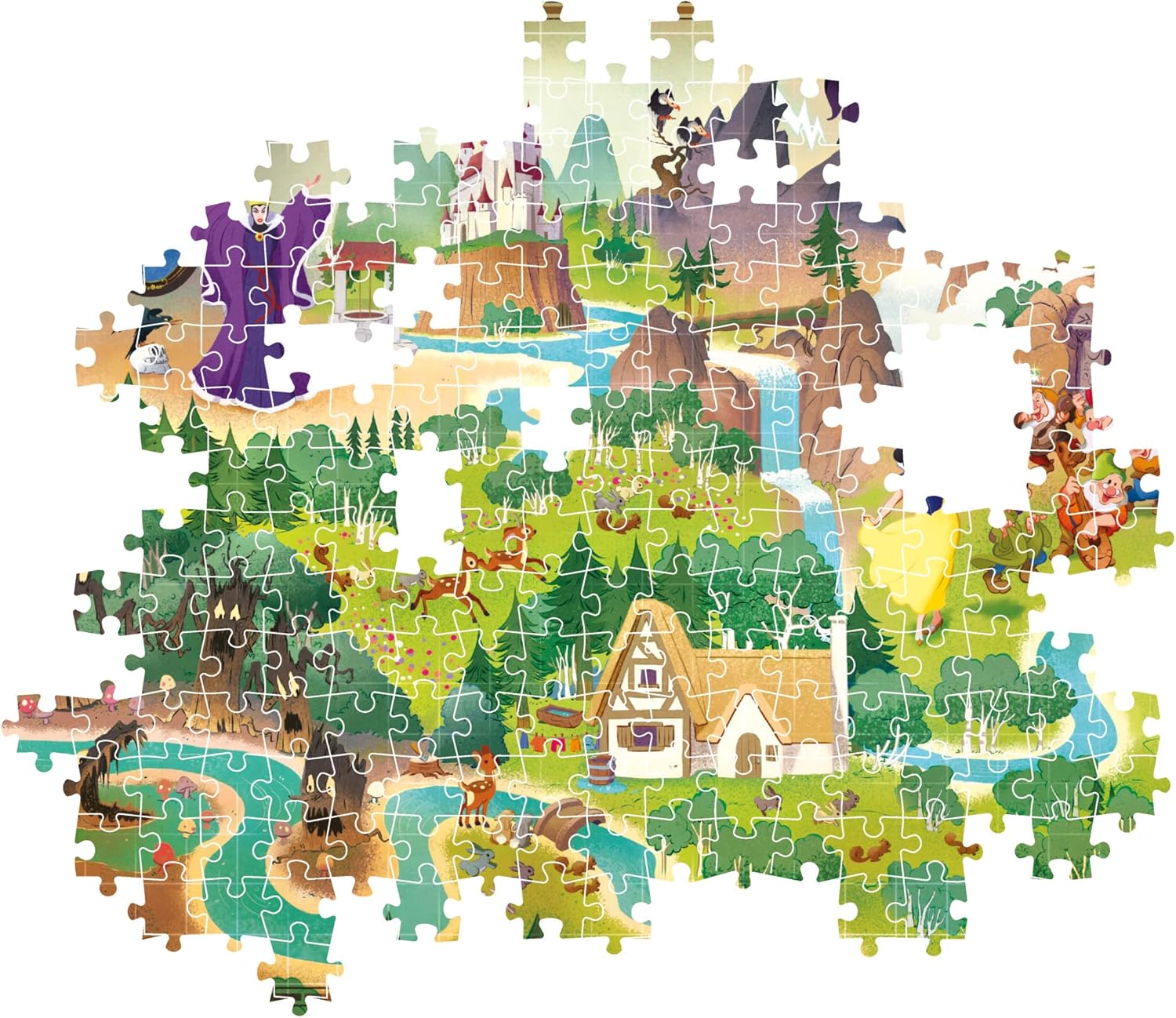 Clementoni 39815 Disney Princess Jigsaw Snow White Story Maps 1000 Pieces-Puzzle for Adults 14-99 Years, Gift for Men/Women, Made in Italy, Multicolor