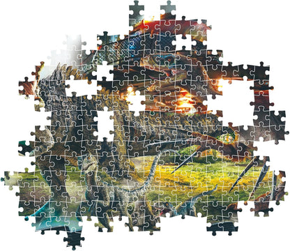Clementoni 39856 Jurassic World Jigsaw 1000 Pieces-Poster Included, Puzzle for Adults 14-99 Years, Gift for Men/Women, Dinosaur, Made in Italy, Multicolor