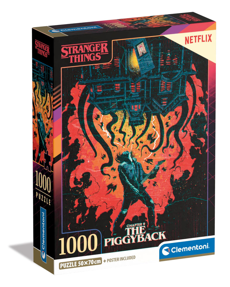 Clementoni 39861 Netflix Stranger Things Jigsaw 1000 Pieces-Poster Included, Puzzle for Adults 14-99 Years, Gift for Men/Women, Series, Underground, Made in Italy, Multicolor