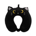 I-TOTAL® - Animal Shaped Travel Pillow/Soft Neck Travel Pillow for Neck Support/Funny Travel Pillows (Black Cat
