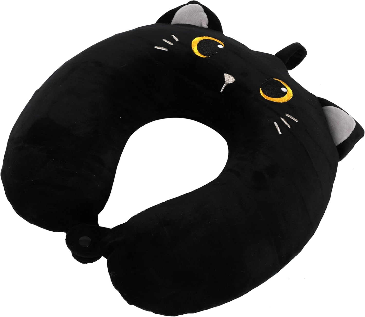I-TOTAL® - Animal Shaped Travel Pillow/Soft Neck Travel Pillow for Neck Support/Funny Travel Pillows (Black Cat