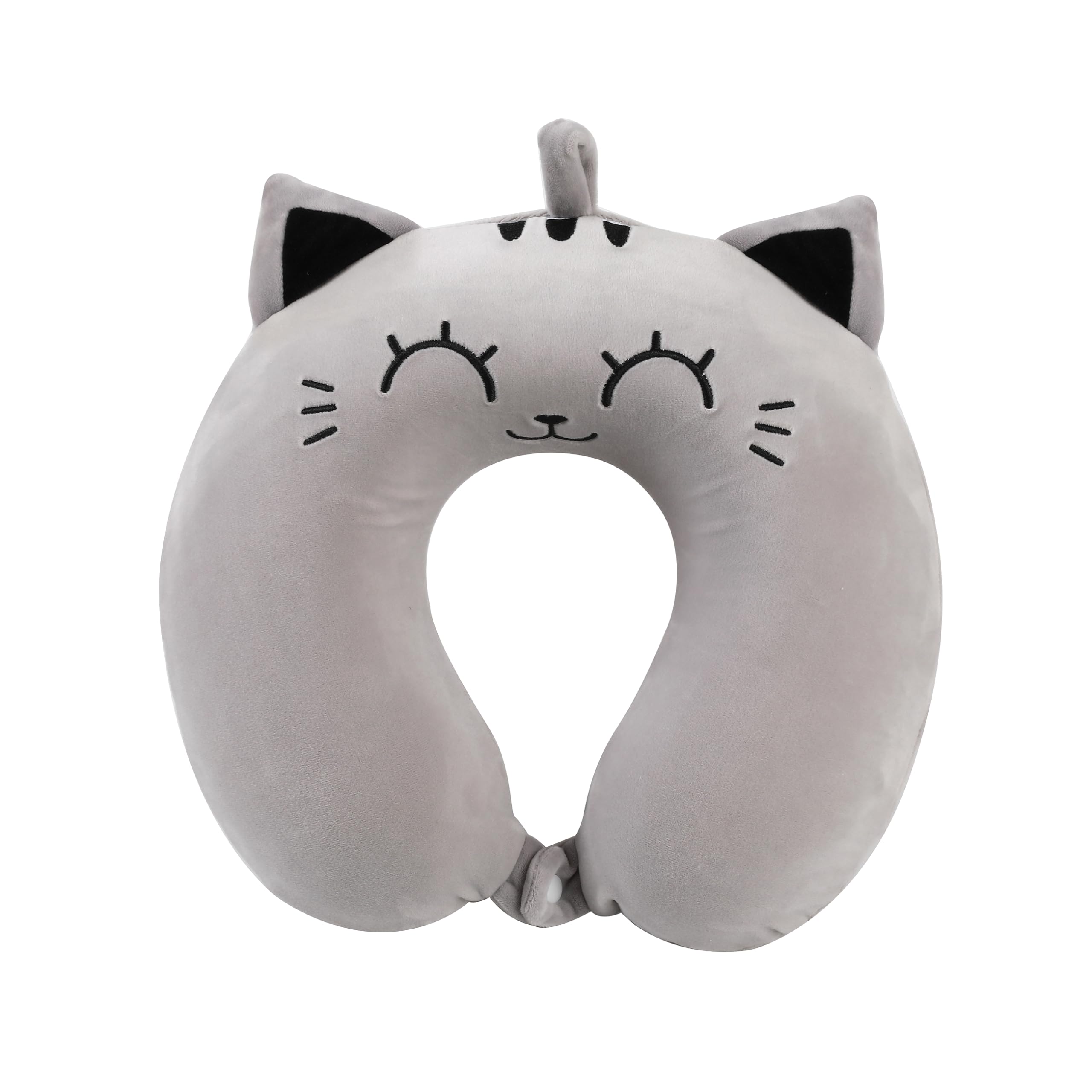 I-TOTAL® - Travel Pillow Shape/Neck Travel Pillow Soft Neck Support Pillow/Pillows Funny Travel Pillow (GREY CAT