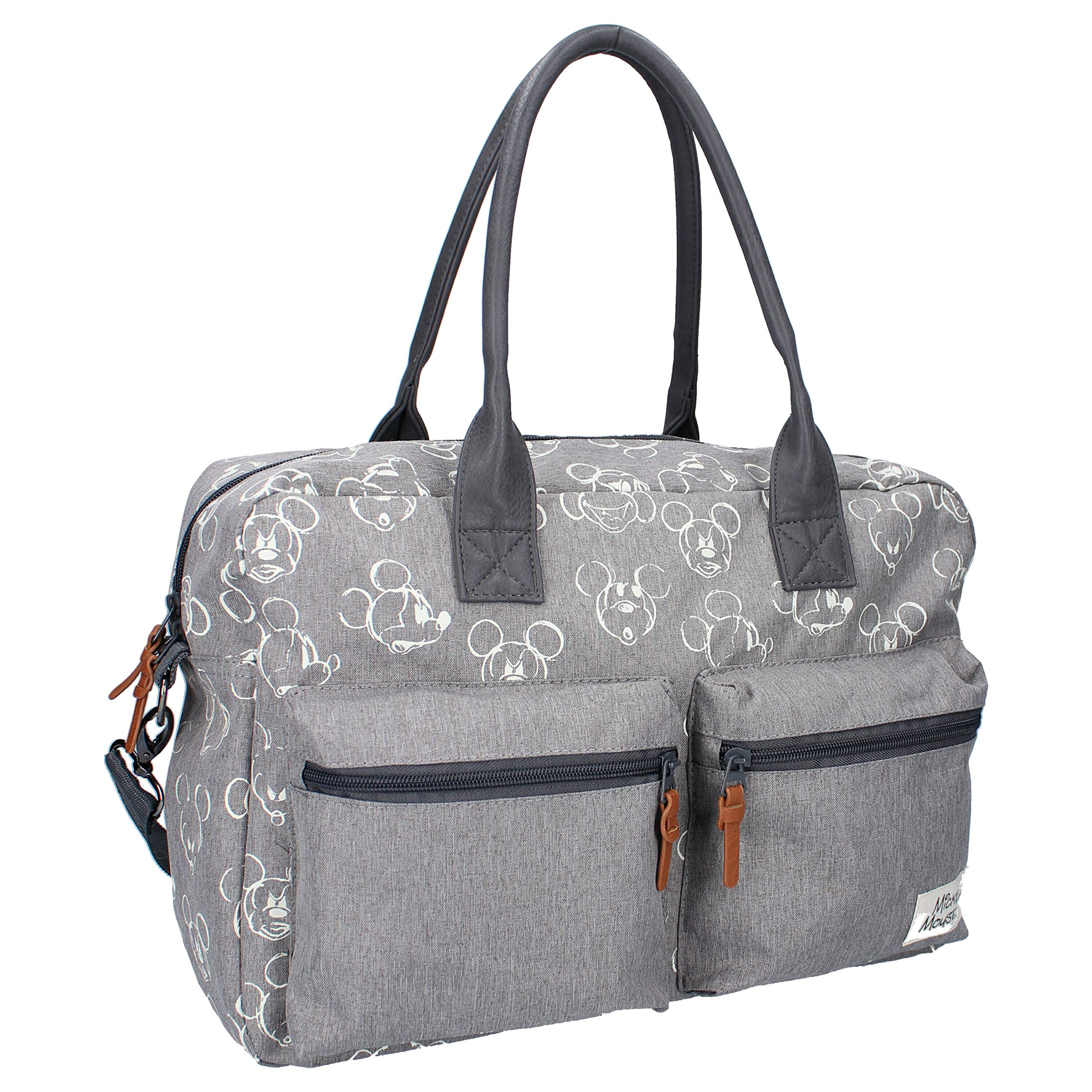 Mickey Mouse Endless Imagination | Changing Bag | Made of Durable and Leak-proof Polyester | Ideal for Travel | Grey - One Size