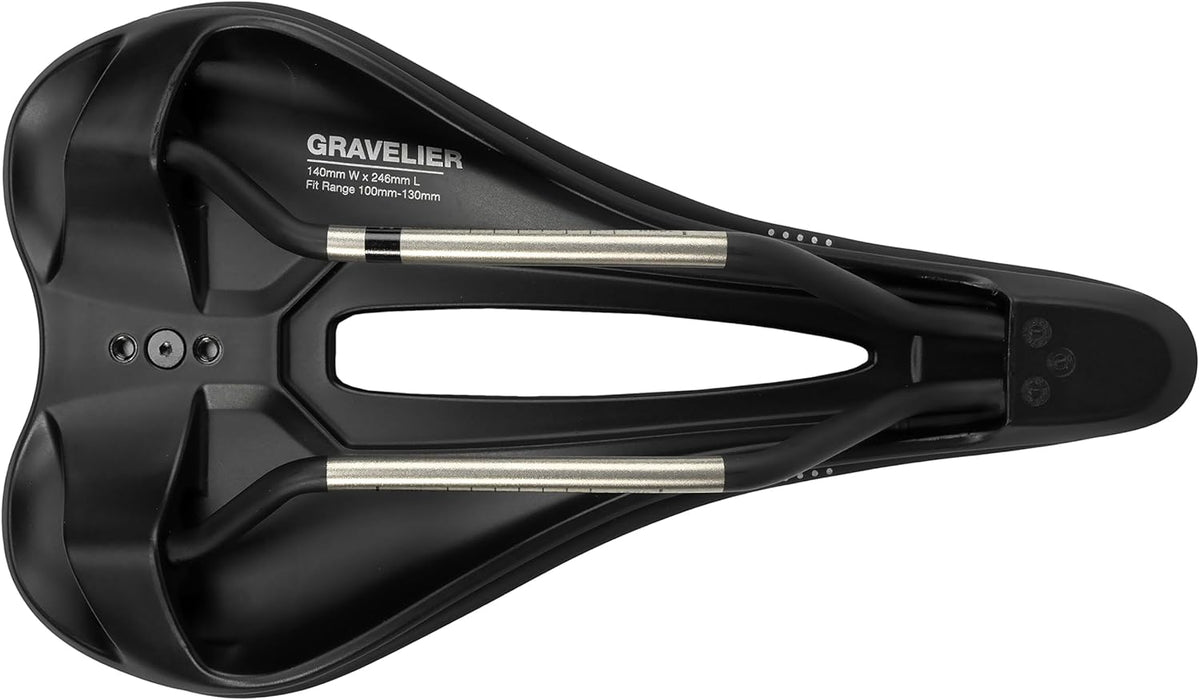 WTB Gravelier Bike Saddle – 246x140mm, Flexible Base with Fusion Form Technology, Perineal Relief Cutout for Gravel and Endurance Rides – Integrated Tool Mount