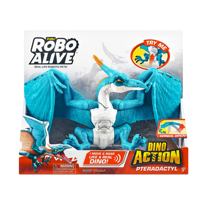 ROBO ALIVE Dino Action Pteradactyl, Battery Powered Robotic Toy, Realistic Dinosaur Movement (Pteradactyl