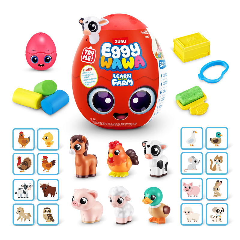 Eggy Wawa 15102 Farm Animals Learn Surprise Egg, Medium (28 cm