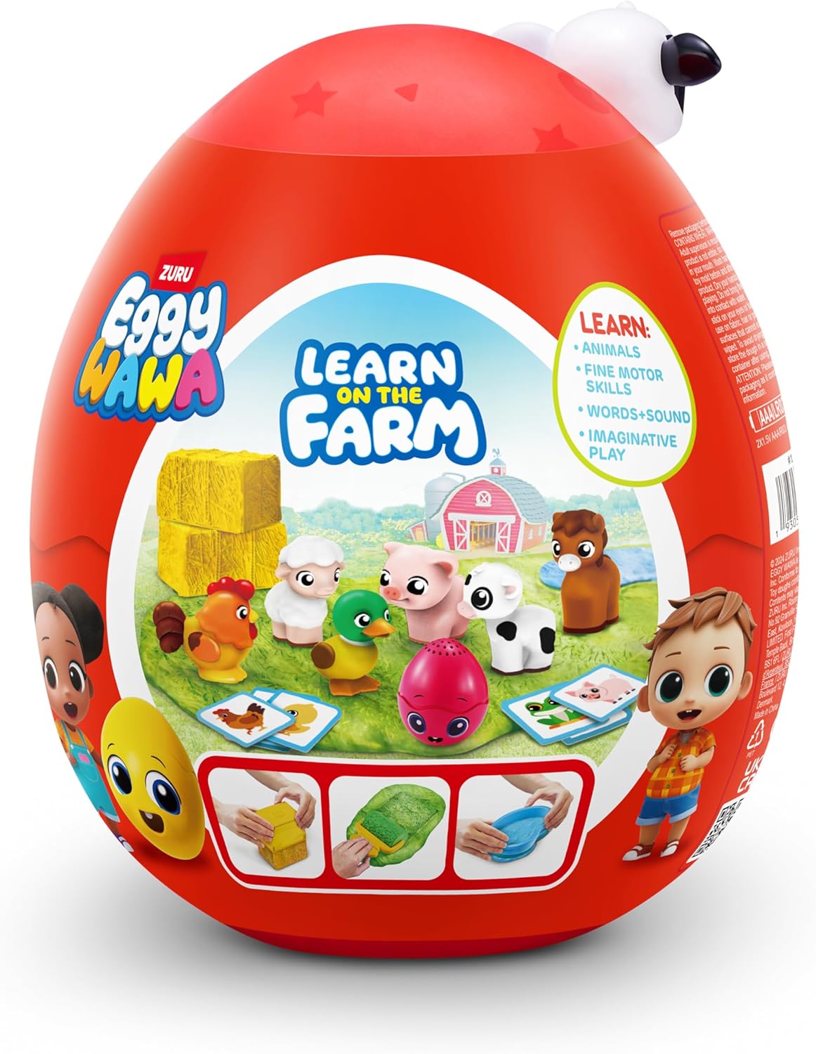 Eggy Wawa 15102 Farm Animals Learn Surprise Egg, Medium (28 cm