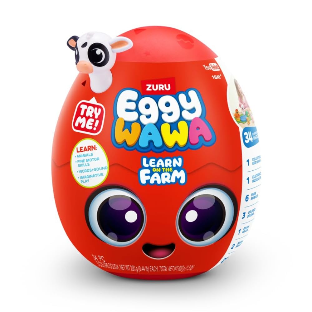 Eggy Wawa 15102 Farm Animals Learn Surprise Egg, Medium (28 cm
