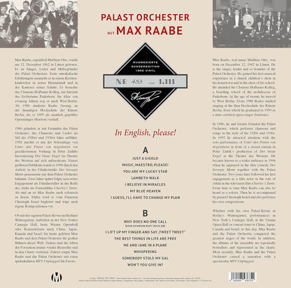 Palast Orchester mit Max Raabe - In English, Please! Limitiert und 1111 Stück nummeriert - 180gr. silber