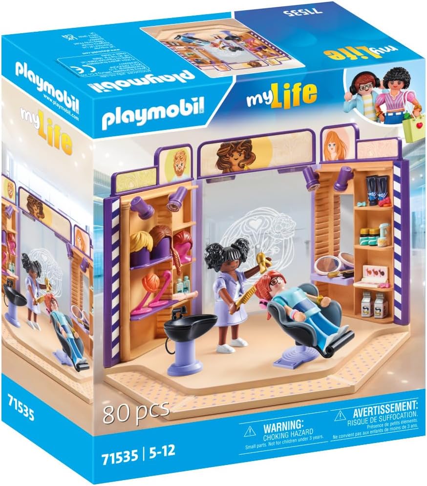 Playmobil 71535 myLife: Hair Salon, trendy hairstyles and wigs for customers, with extensive accessories for experimentation, creative play sets suitable for children ages 5+