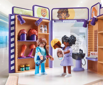 Playmobil 71535 myLife: Hair Salon, trendy hairstyles and wigs for customers, with extensive accessories for experimentation, creative play sets suitable for children ages 5+