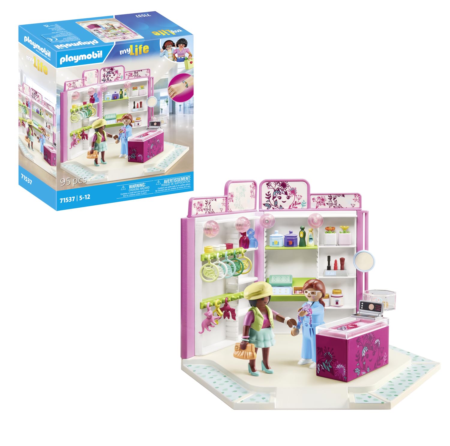 PLAYMOBIL MyLife 71537 Beauty Boutique, spannende Stilberatung für das perfekte Outfit, inklusive Ansteckern, Halsketten und mehr, kreatives Spielzeug für Kinder ab 5 Jahren