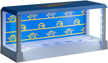 Paladone Hot Wheels Garage & Display Light – Prodotto con licenza ufficiale Mattel, custodia luminosa per 7 auto, sfondo personalizzabile, regalo per collezionisti