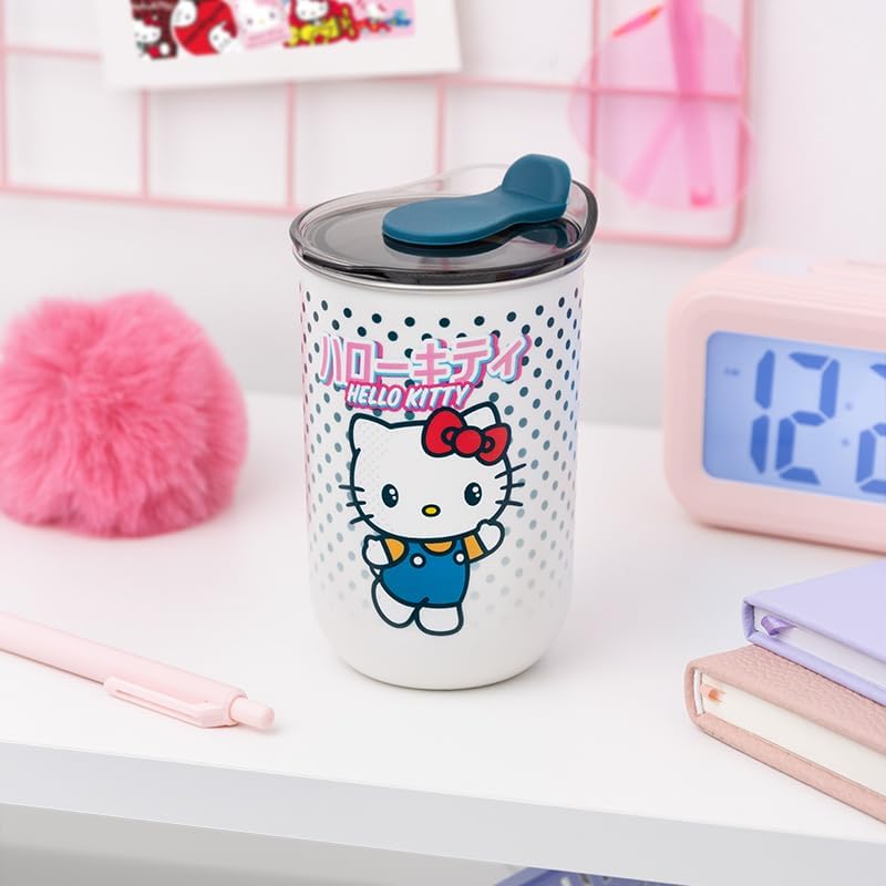 Paladone Hello Kitty Travel Mug - Officially Licensed Sanrio Coffee Cup with Lid, Insulated for Hot or Cold Drink, 350ml (11.8 fl oz