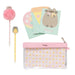 Grupo Erik Schreib Set Pusheen Schreibwaren Set - Kugelschreiber Blaue Mine mit Pusheen Plüsch Topper - Notizheft Klein 3 Stück - Bleistift mit Radiergummi, SEGE001