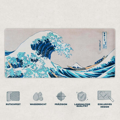 Grupo Erik Gaming Mauspad XXL Die Große Welle vor Kanagawa Gaming Mousepad XXL rutschfest und Wasserabweisend Mauspad Groß - Mouse Pad XXL Gaming Schreibtischunterlage PC Zubehör Gaming