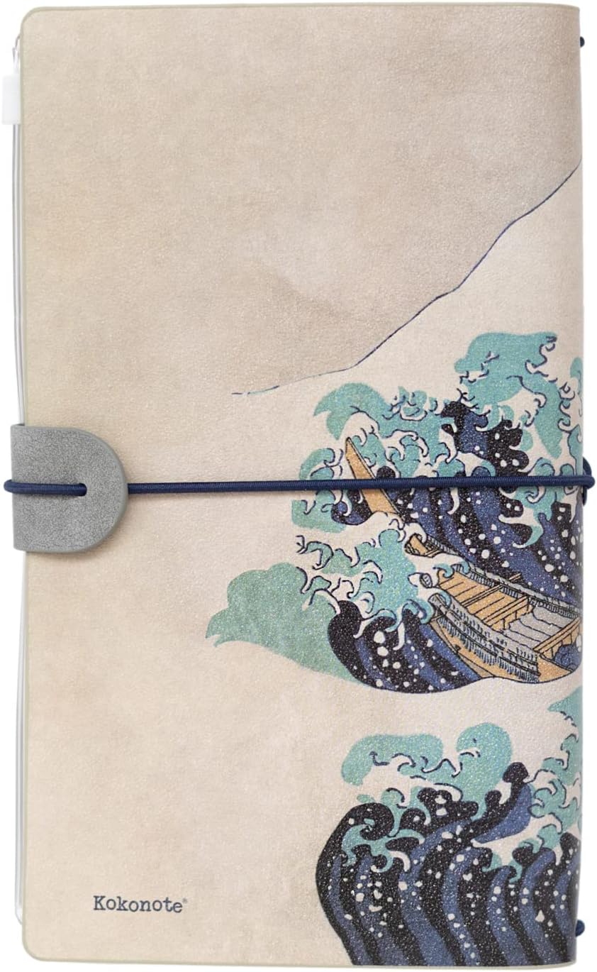Grupo Erik Reisetagebuch zum Selberschreiben Dotted Notebook 12x19,6 cm, Einband aus synthetischem Leder und Gummiband zum sicheren Verschließen