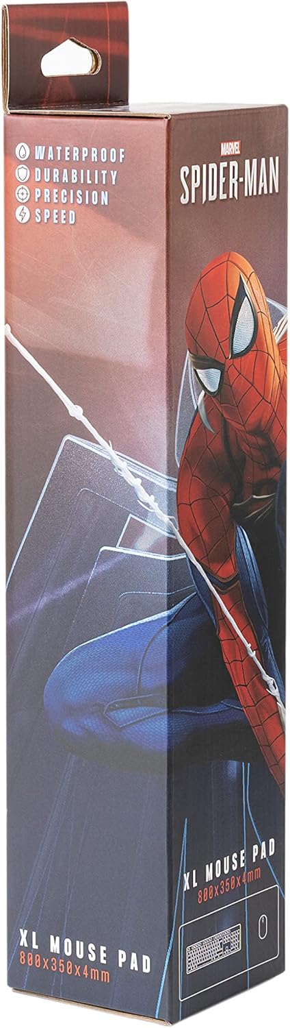 Grupo Erik | Tapis de Souris XL Marvel Spider-Man | sous-Main | Tapis de souris XL 80 x 35 cm | Sous-main de bureau | Base antidérapante | Bords cousus | Résistant à l'eau