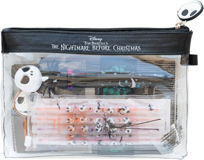 Grupo Erik Schreibwaren Disney The Nightmare Before Christmas -3 A6 Notuzbücher - Kugelschreiber 10 Farben - Federmäppchen Groß - Büroklammern - 4 Textmarker Schwarz Disney