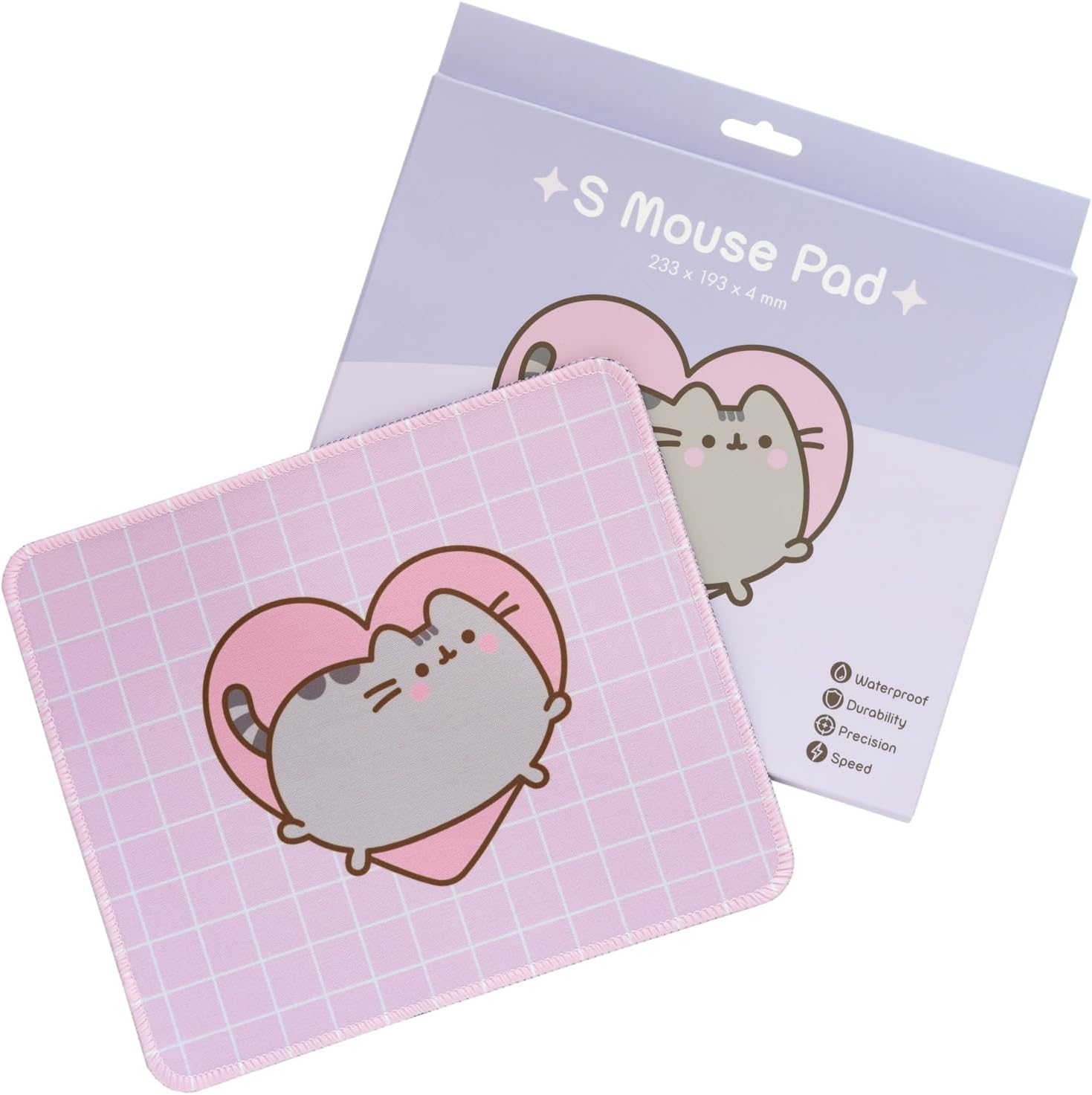 Grupo Erik Pusheen Mouse Pad | Non-Slip Rubber Base & Waterproof Gaming Mouse Pad | Pusheen Gifts | Pink Mouse Pad | Small Mouse Mat | Pusheen Merchandise