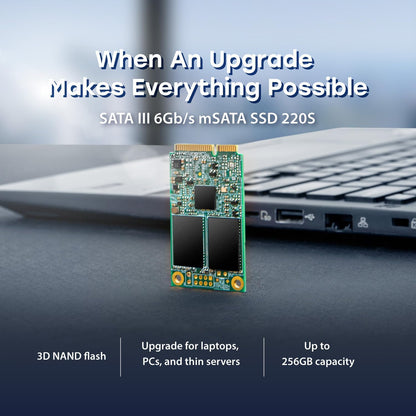 Transcend MSA220S 64GB SATA III 6Gb/sSSD, Read/Write up to 350/250 MB/s with 3D NAND Flash for Ultrabooks, Tablet PCs & Slim Servers TS64GMSA220S