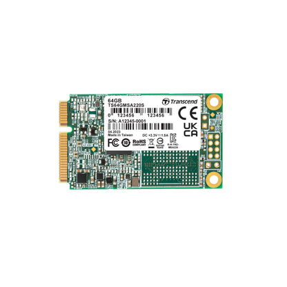 Transcend MSA220S 64GB SATA III 6Gb/sSSD, Read/Write up to 350/250 MB/s with 3D NAND Flash for Ultrabooks, Tablet PCs & Slim Servers TS64GMSA220S
