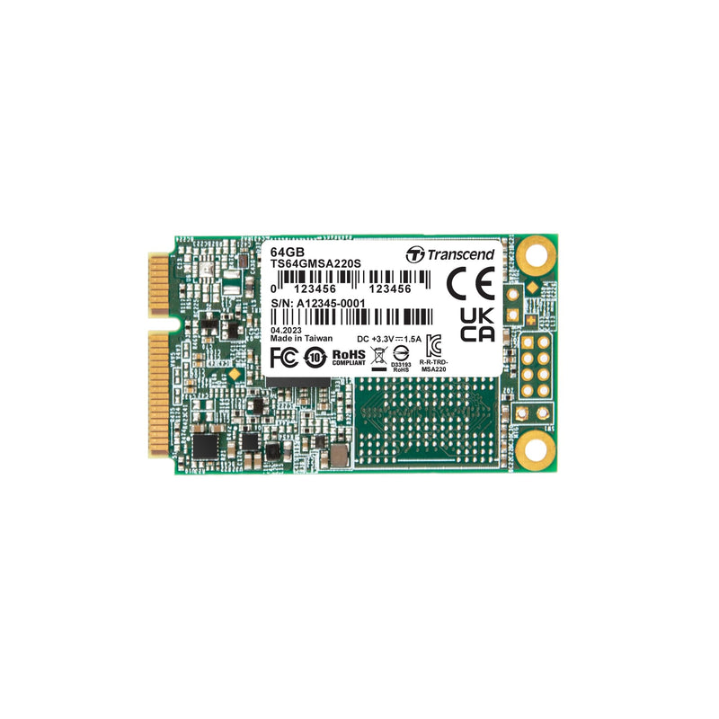 Transcend MSA220S 64GB SATA III 6Gb/sSSD, Read/Write up to 350/250 MB/s with 3D NAND Flash for Ultrabooks, Tablet PCs & Slim Servers TS64GMSA220S