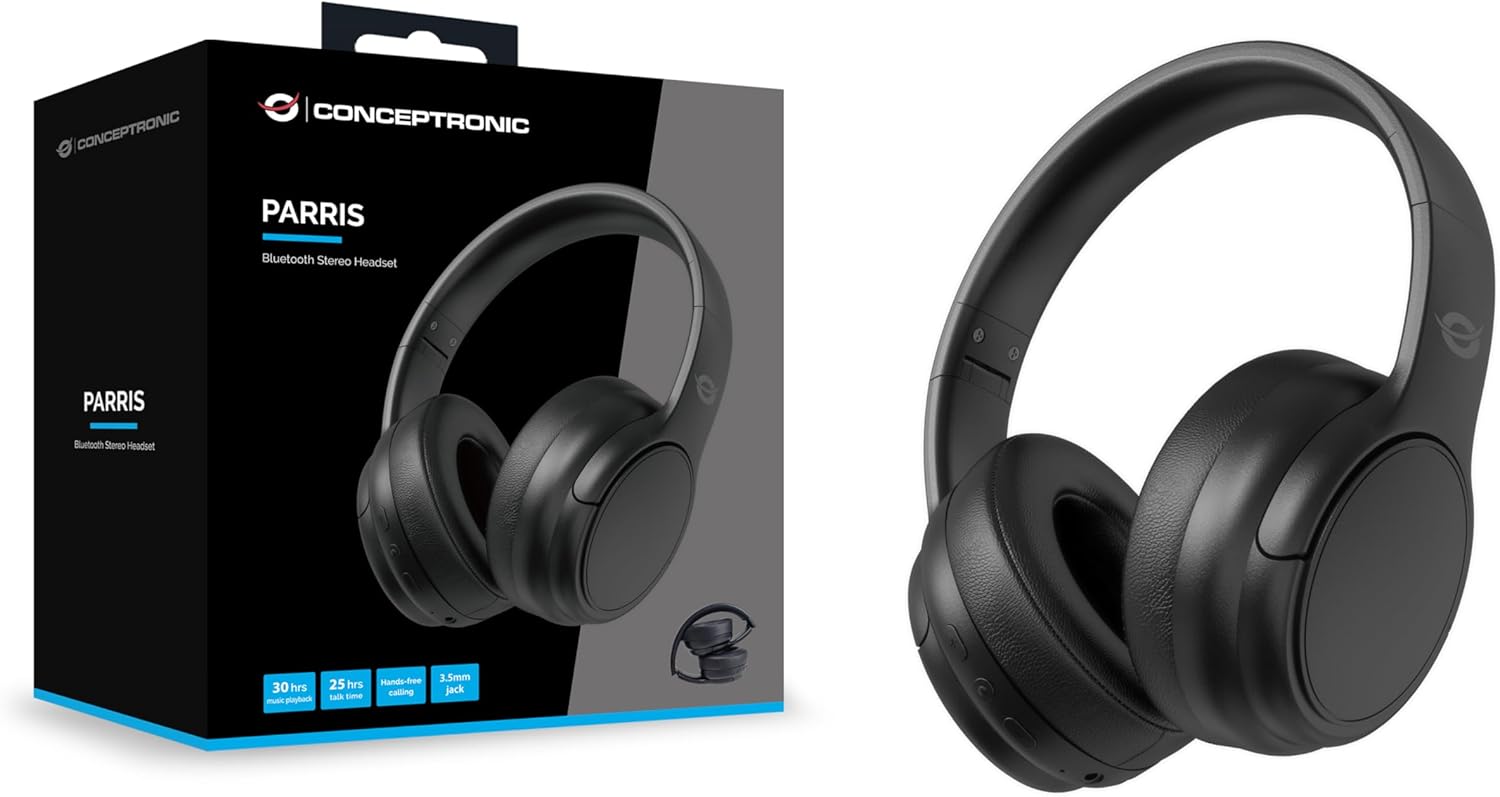 Conceptronic PARRIS03B headphone/headset Headphones Wired & Wireless Head-band Calls/Music Bluetooth Black