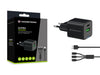 Conceptronic Caricatore USB PD a 2 Porte 33 W GaN con Cavo di Ricarica 3 in 1, USB-C x 1, USB-A x 1, QC 3.0, PPS