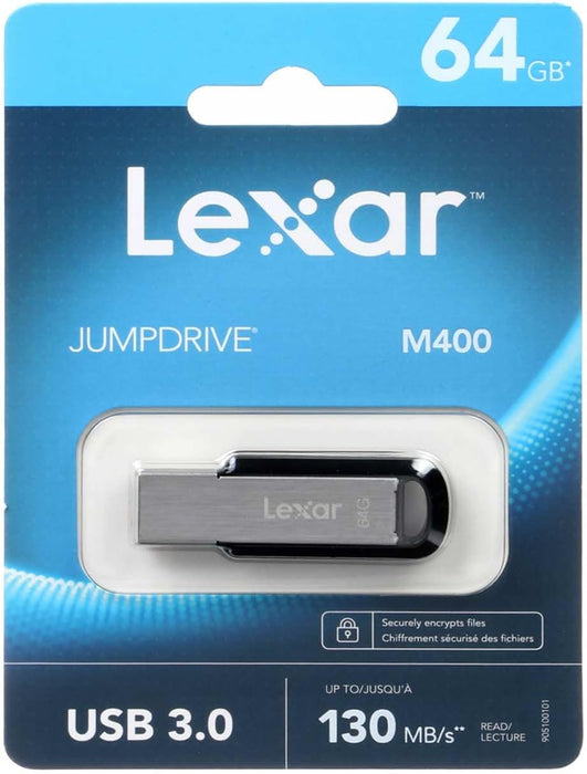 Lexar JumpDrive M400 64GB USB 3.0 Flash Drive - Grey and Black