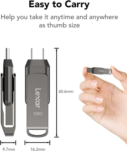 Clé USB 3.1 Lexar JumpDrive D400-64Go (Gris