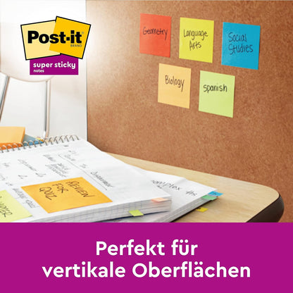 Post-it Foglietti Super Sticky, Collezione Soulful, Confezione da 12 blocchetti, 90 Fogli per blocco, 47,6 mm x 47,6 mm, Colori Rosa, Viola, Verde, Grigio, Azzurro. Per Appunti, Elenchi & Promemoria