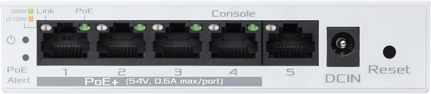 ASUS ExpertWiFi EBP15 Switch PoE+ Smart Managed a 5 porte GbE, 4 PoE+, 60 watt, supporto QoS, IGMP, Montaggio a parete