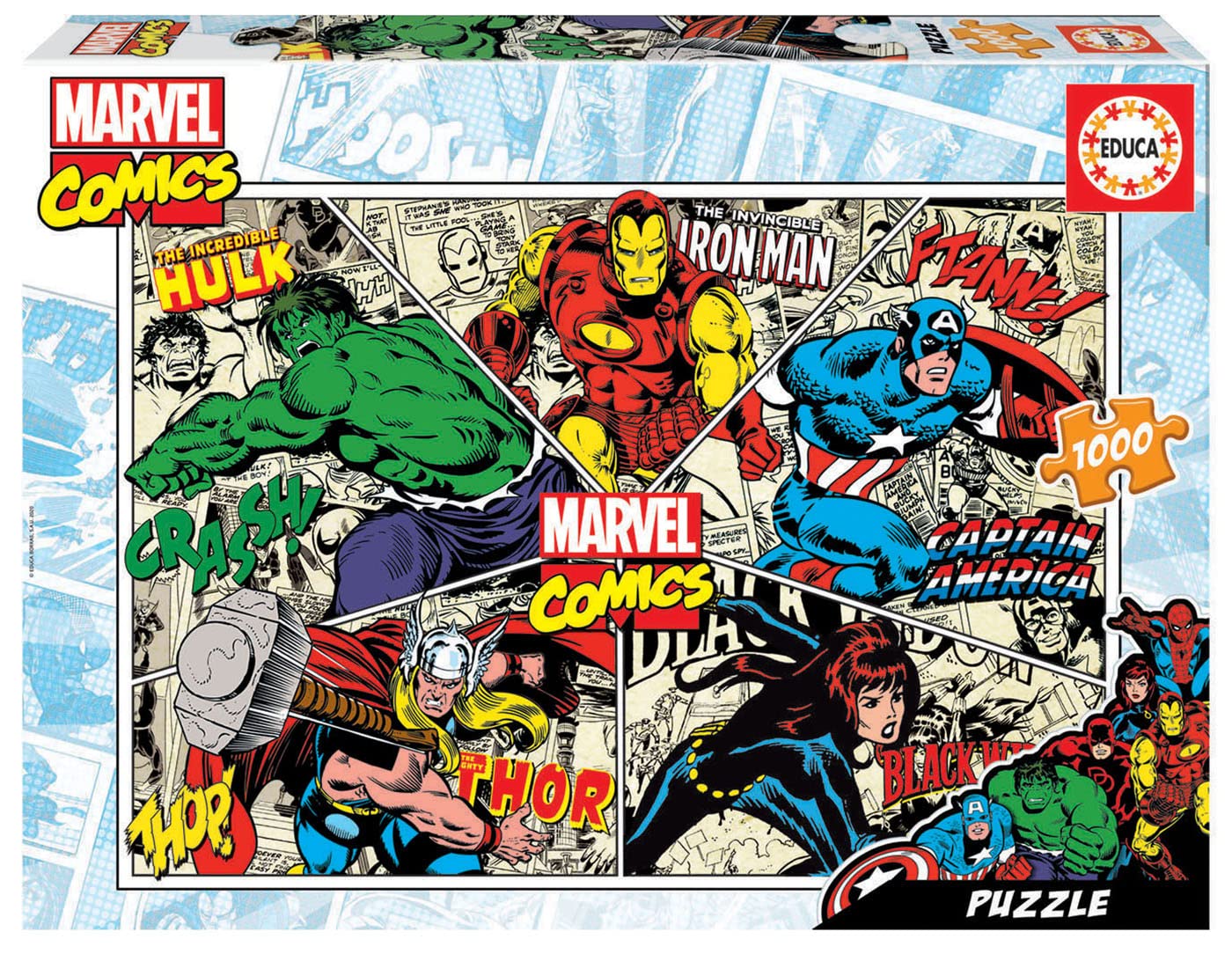 Educa 18498 Marvel Comics Heroes Puzzle, 1000 Pieces, Multicoloured